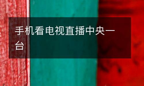 手機(jī)看電視直播中央一臺